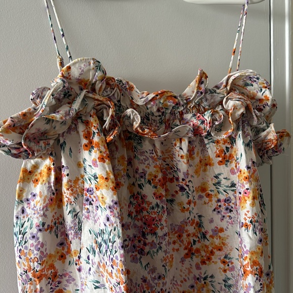 H&M Floral Linen Mini Dress NWT - Picture 3 of 4